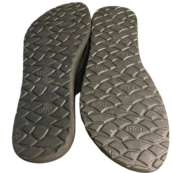 FLOJOS "Maddy" Women’s Flip Flop Sandals, Size 9,  Fabric Black/Lavender Lining - Picture 3 of 8